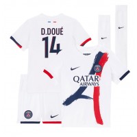 Echipament fotbal Paris Saint-Germain Desire Doue #14 Tricou Deplasare 2024-25 pentru copii maneca scurta (+ Pantaloni scurti)